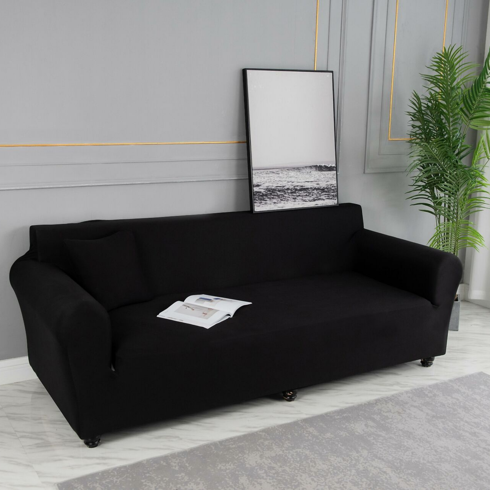Premium Non-Slip Sofa Cover + FREE Matching Cushion Cover